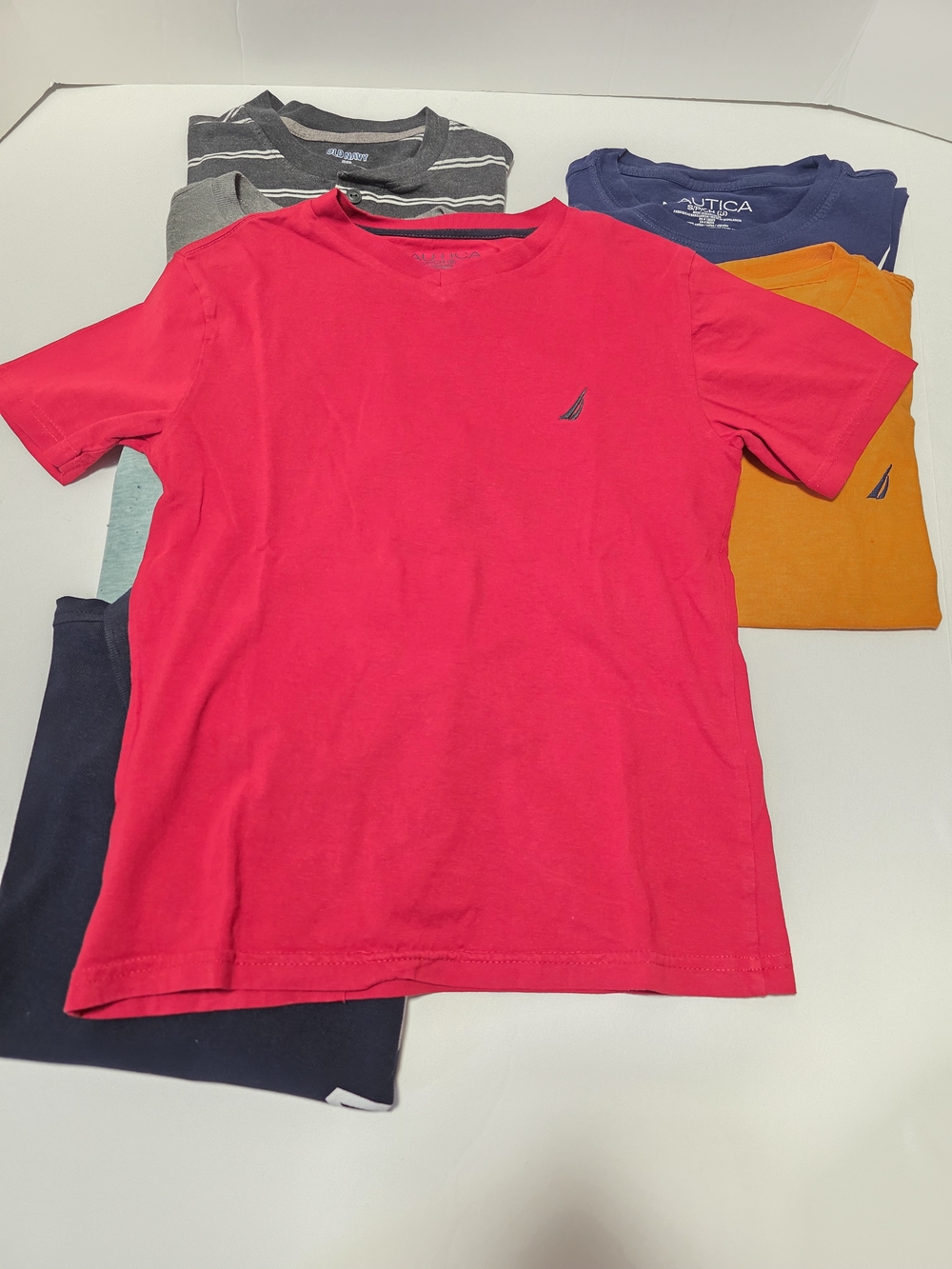 Boys' Size 8 Navy Polo & Graphic Tee Set - Navy, Gray, Red, Orange, Light Blue - Picture 5 of 16